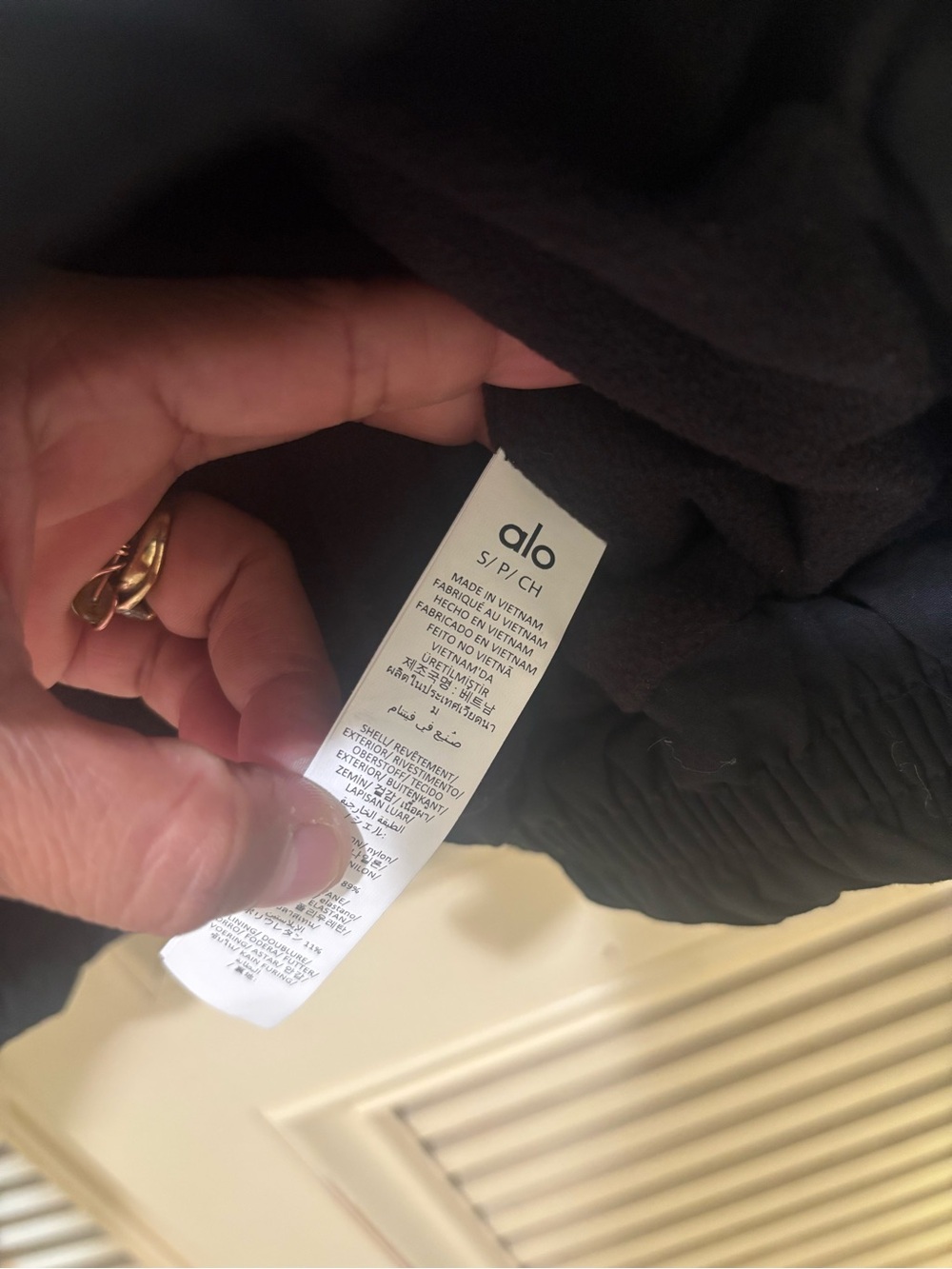 ALO Yoga Women's Black Hooded Bomber Jacket - Picture 5 of 6
